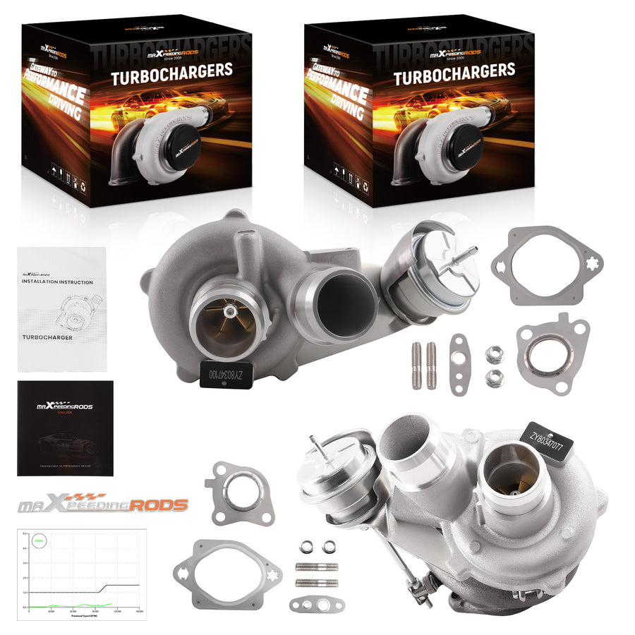 Pair Upgraded Billet Turbos compatible for Ford 3.5L F150 Ecoboost 2013 2014 2015 2016