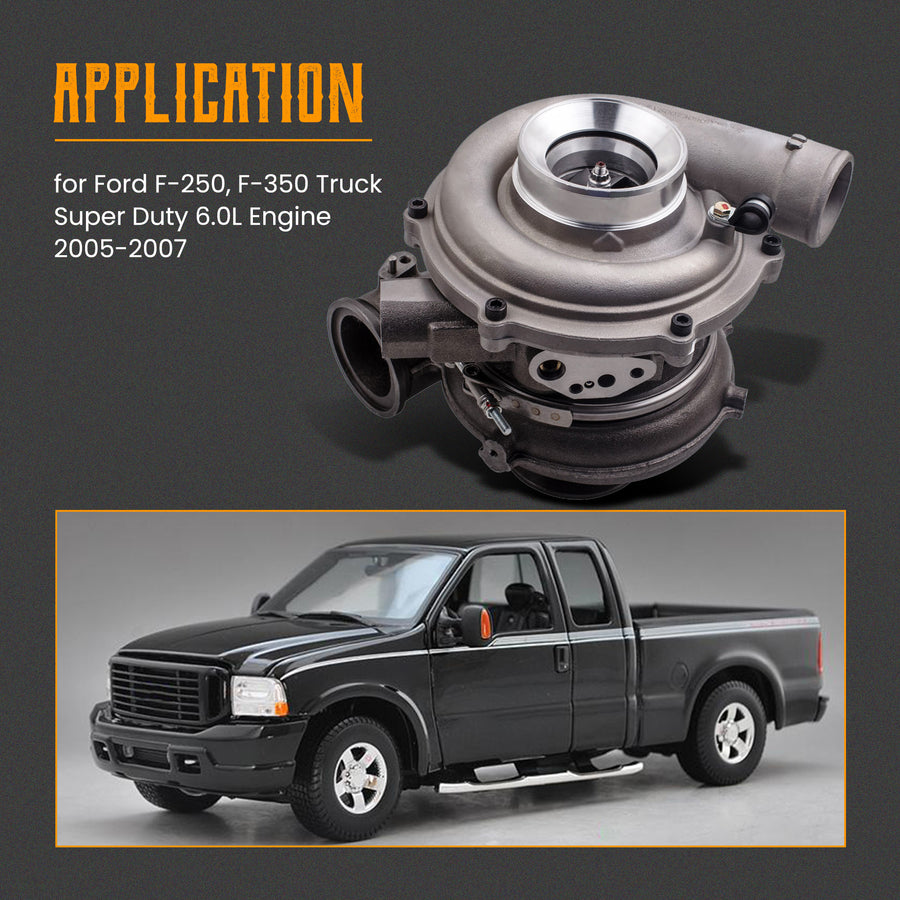 Turbocharger compatible for Ford 6.0L compatible for F-350 Powerstroke F250 turbo diesel 05 -07 Upgrade Compressor for GT3782VA W/O