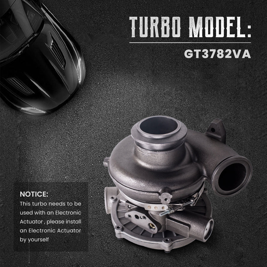 Turbocharger compatible for Ford 6.0L compatible for F-350 Powerstroke F250 turbo diesel 05 -07 Upgrade Compressor for GT3782VA W/O