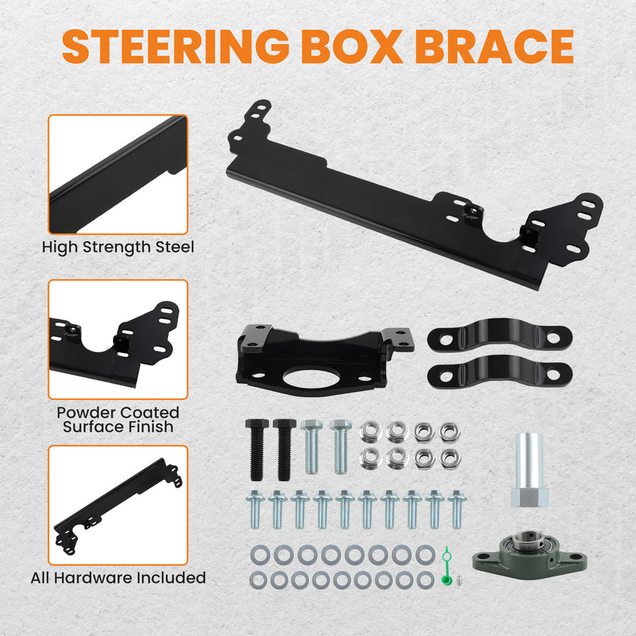 Steering Box Brace W/ Sector Support Front Shaft compatible for Cherokee XJ 1984-2001