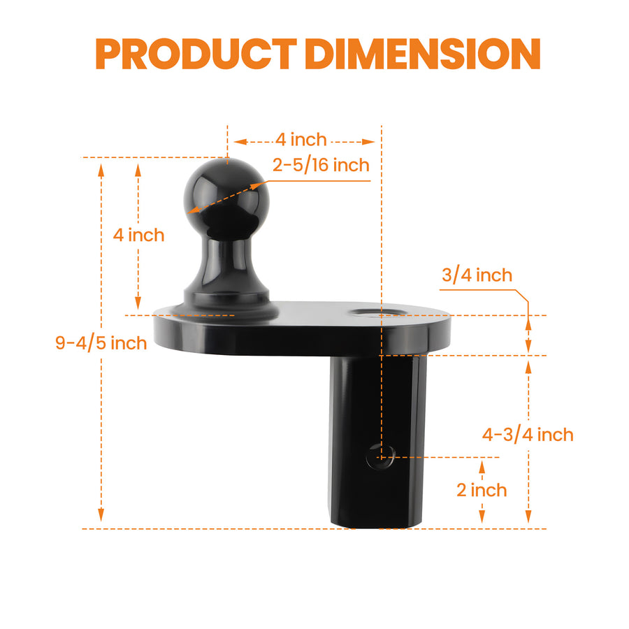 Gooseneck Extender Trailer Hitch For Gooseneck Hitch 2-5/16 Ball 4 Offset