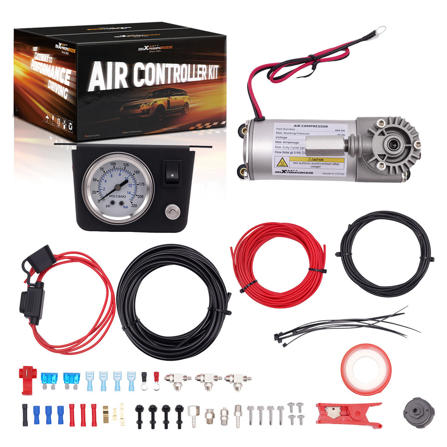 Universal Air Shock Controller Kit Air Sping Bag kit 120 psi Max for Pickups