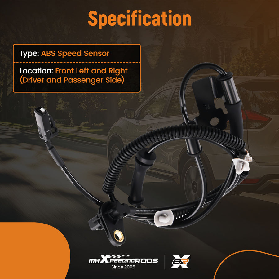 ABS Wheel Speed Sensor Front compatible for KIA SORENTO 2011-2012 20845044 ABS0566 2PCS