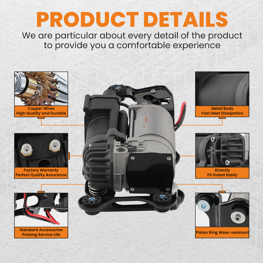 Air Suspension Compressor Pump W/ Valve Block compatible for BMW X5 2014-2018 37206875177