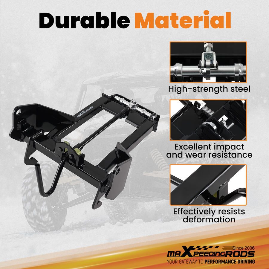 ATV Plow Mount compatible for Polaris Sportsman 570 EPS 2014-2023 Steel Black Powder