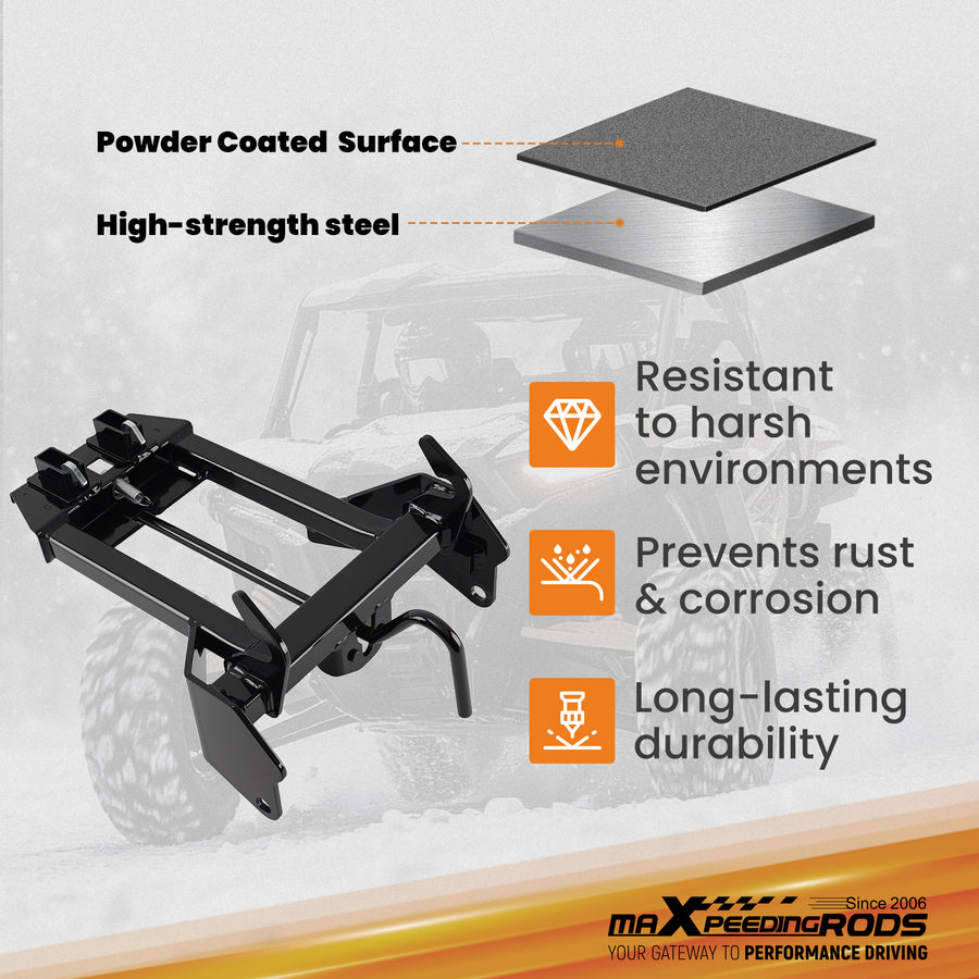 ATV Plow Mount compatible for Polaris Sportsman 570 EPS 2014-2023 Steel Black Powder