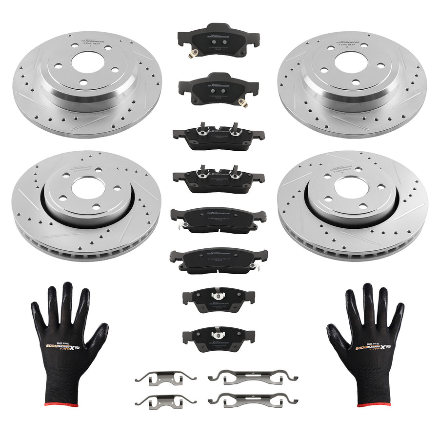 Front Rear Brake RotorsCeramic Pads Kit compatible for Dodge Durango 2011-2020 S-53061