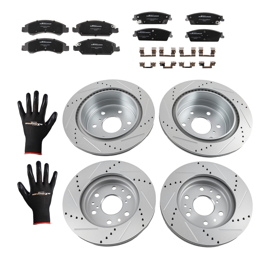 Front Rear Brake Rotors+Calipers w/Pads compatible for Cadillac Escalade (ESV) 2015-2020
