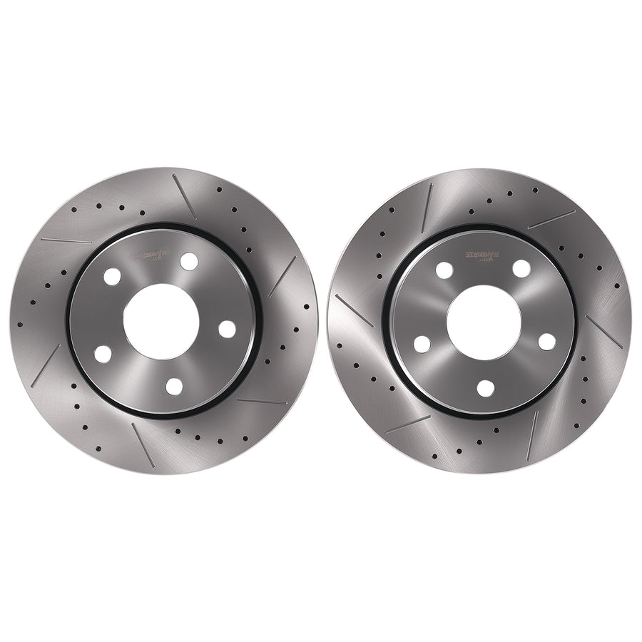 Front Brake Rotors and Pads Set compatible for Jeep Wrangler 2007-2018/Wrangler JK 2018