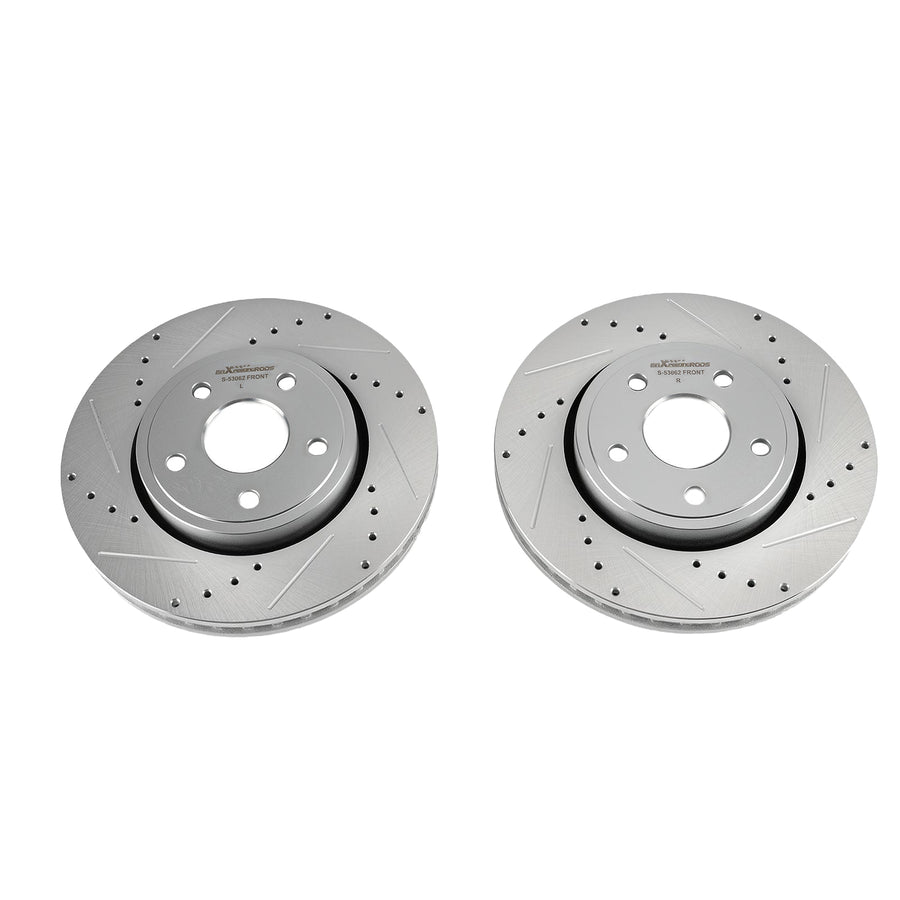 330mm Front Drilled Disc Rotors for 2011-2020 compatible for Dodge Durango compatible for Jeep Grand Cherokee