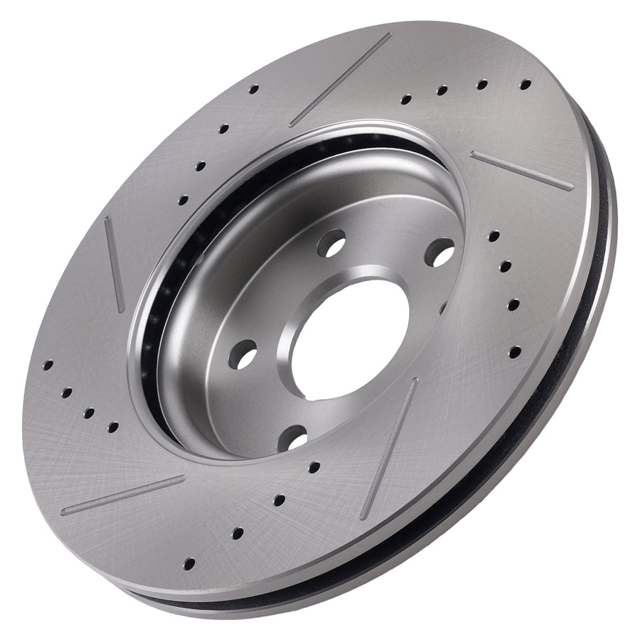 Front Drilled Slotted Brake Rotors Ceramic Pads compatible for Chevrolet Cruze 2011-2015