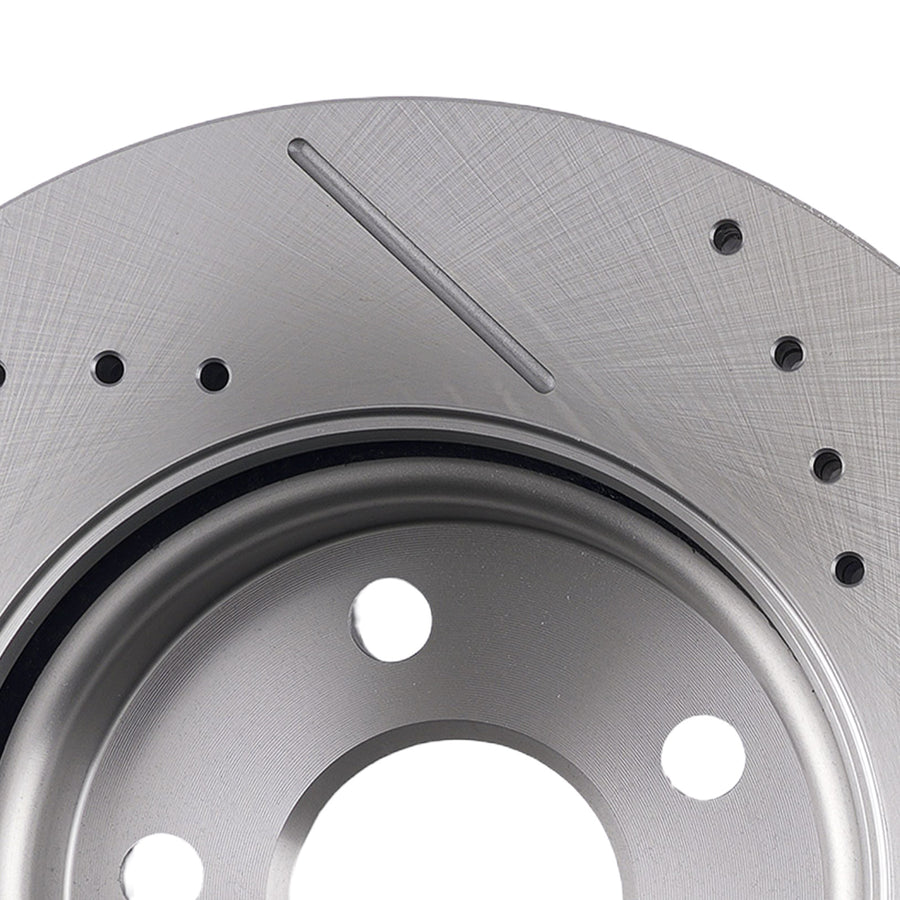 Front Drilled Slotted Brake Rotors Ceramic Pads compatible for Chevrolet Cruze 2011-2015