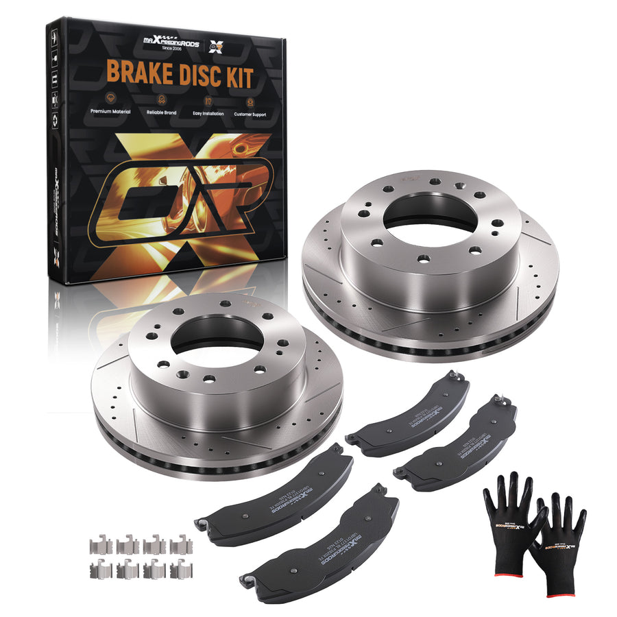 Front Brake Rotors and Pads Set compatible for Chevrolet Silverado 2500 3500 HD 2011-2019