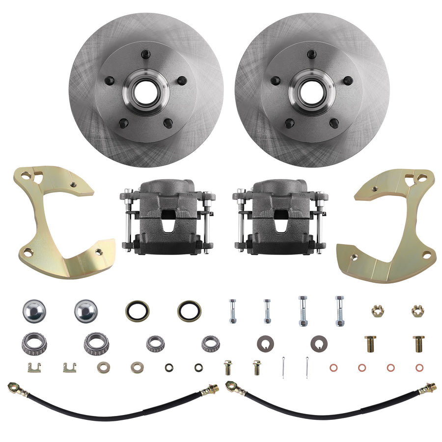 Complete Front Brake Disc Conversion Kit compatible for Chevy Full Size 1955-1964