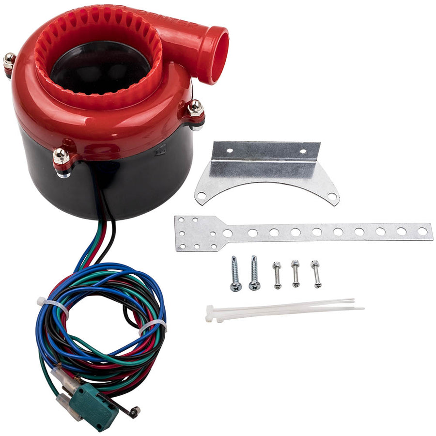 Electric Fake Turbo Blow Off Valve Sound Simulator W/ Switch Black + Red