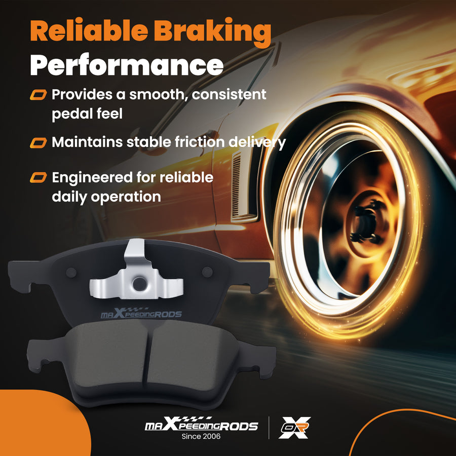 Front Rear Ceramic Brake Pads Set compatible for Ford Escape/Focus/Transit Connect 2012-18