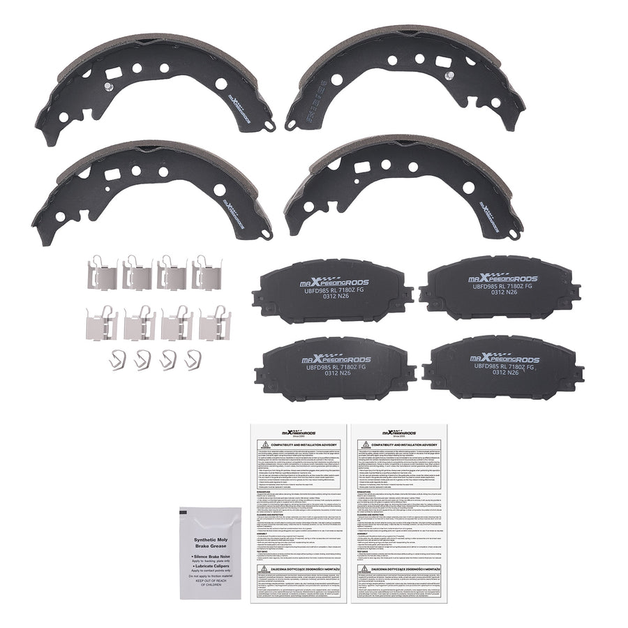 Front Disc Brake PadsRear Brake Shoes compatible for Scion xD 2008-14 compatible for Toyota Corolla 09-19