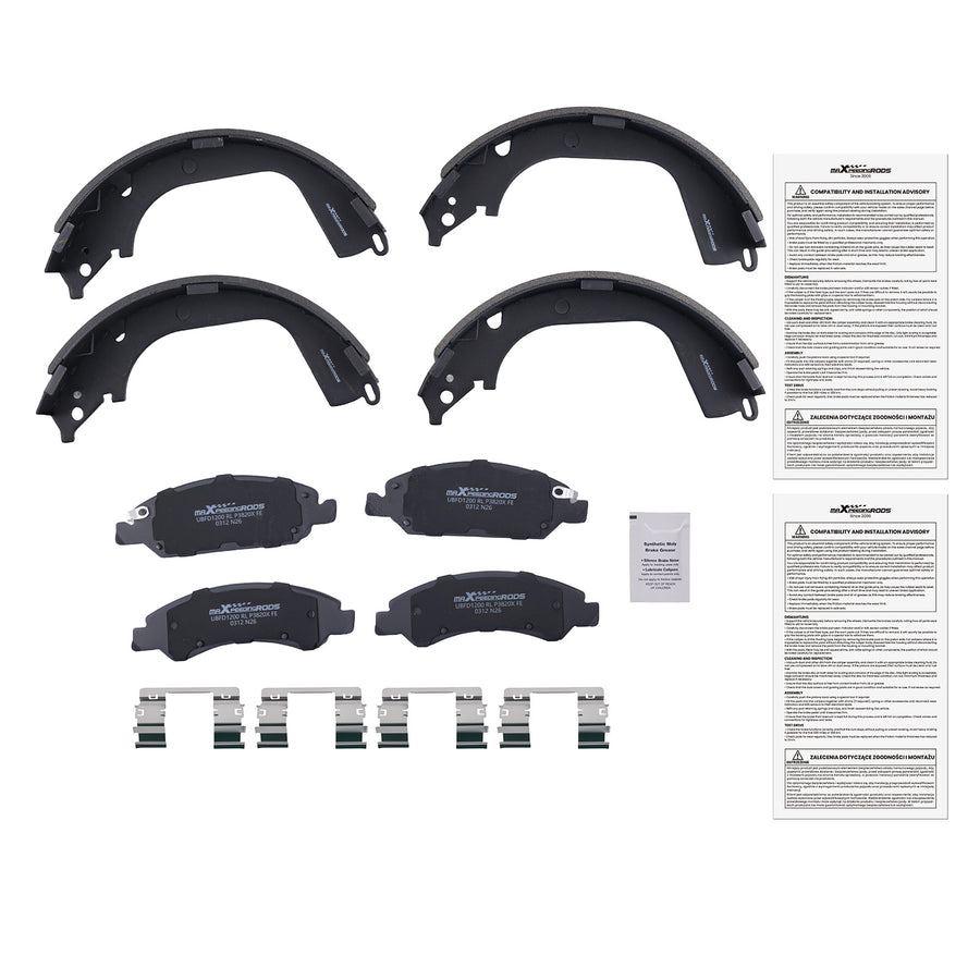 Front Brakes Pads Rear Shoes compatible for GMC Sierra/Chevrolet Silverado 1500 2008-2013