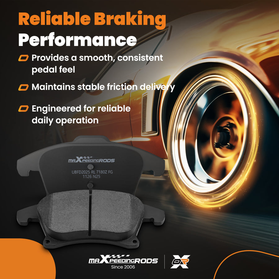 Front Rear Ceramic Brake Pads compatible for Ford Fusion 2013-2018/Compatible for Lincoln MKZ 2013-2020
