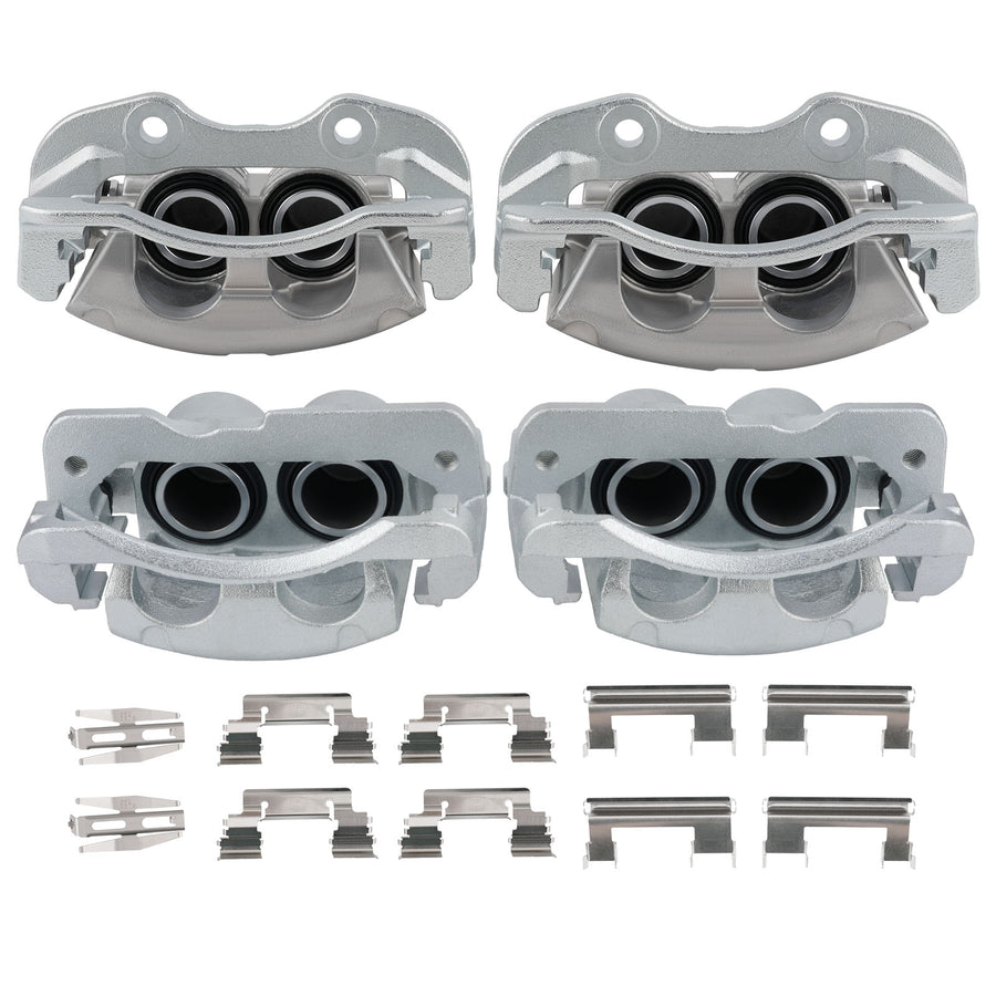 Front Rear Brake Calipers Brake Pads Set compatible for Cadillac Escalade/Chevy Tahoe 2002