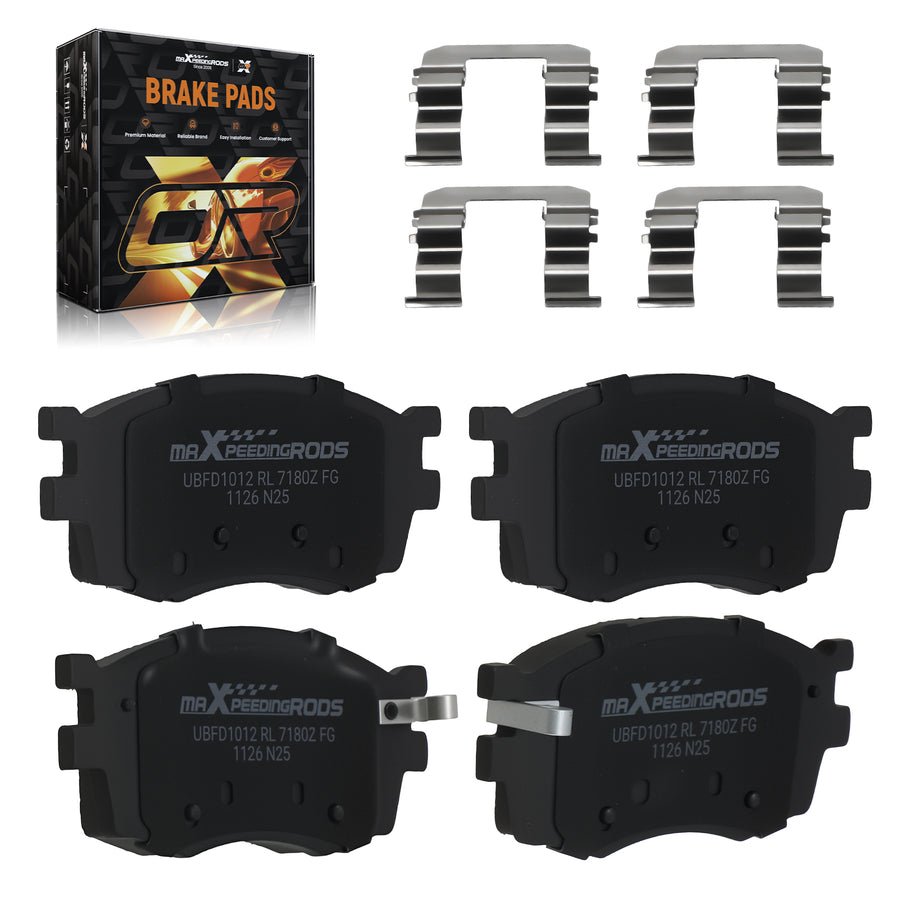 Front Ceramic Brake Pads Set compatible for Hyundai Accent/Compatible for Kia Rio Rio5 2006-2011 L4 1.6L