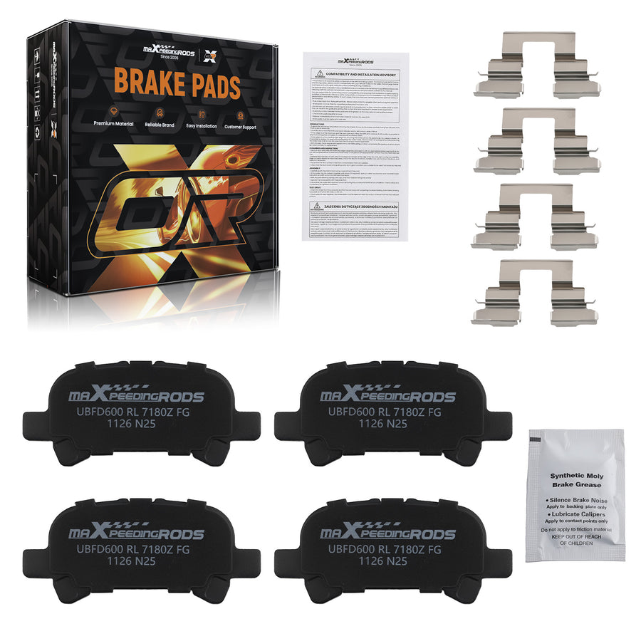 4pcs Rear Ceramic Brake Pads Set compatible for Toyota Camry 2000-2006 Solara 1999-2008