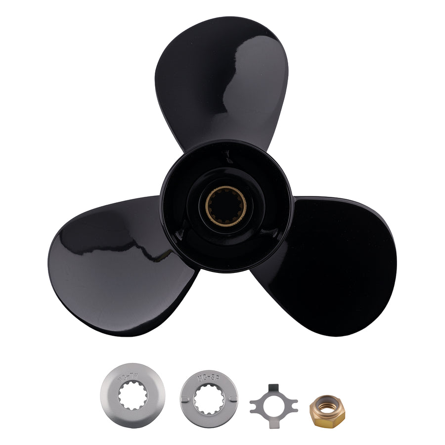 15 Aluminium Boat Propeller compatible for Mercury 25-70HP 48-73140A45 3 Blade RH