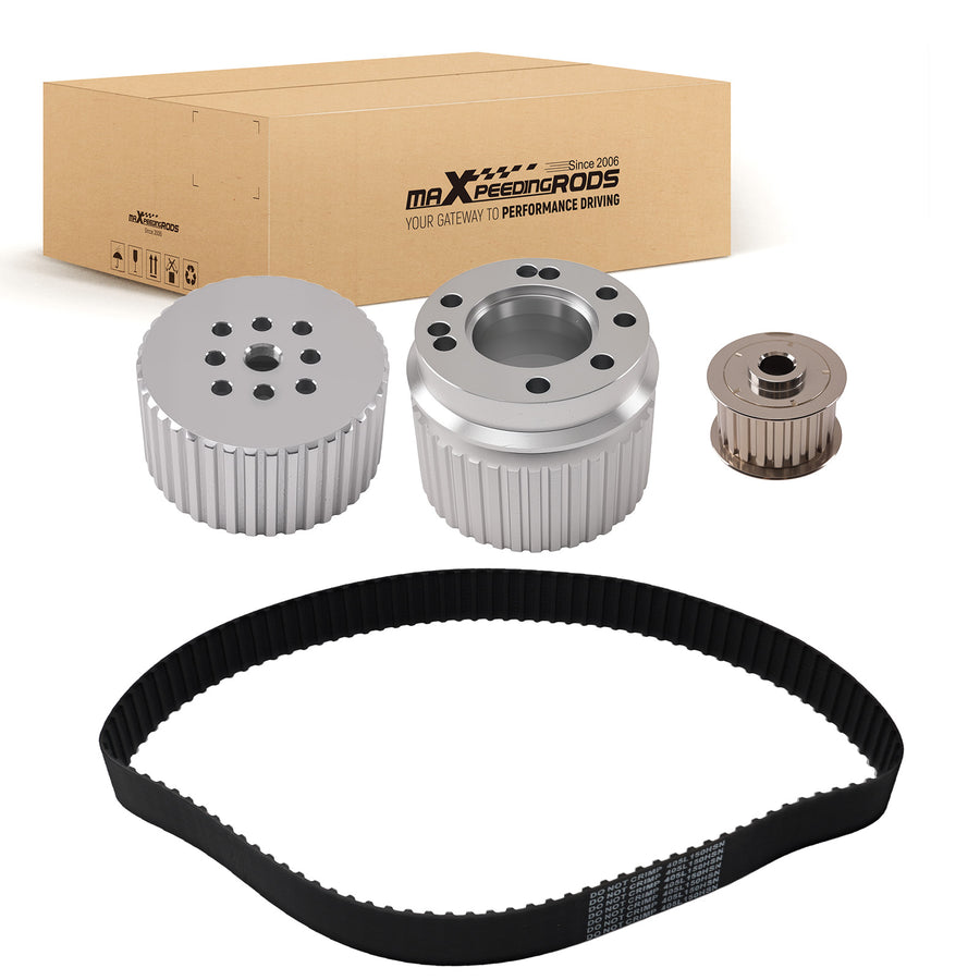 Billet Aluminium Belt Drive Pulley Kit compatible for Chevy 283 305 327 350 383 Water Pump