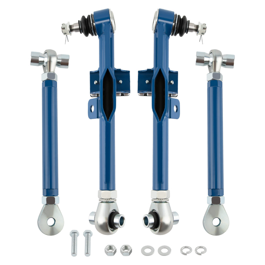 4pcs Front Lower Control ArmsHigh Angle Tension Rods compatible for Nissan 180SX 89-94