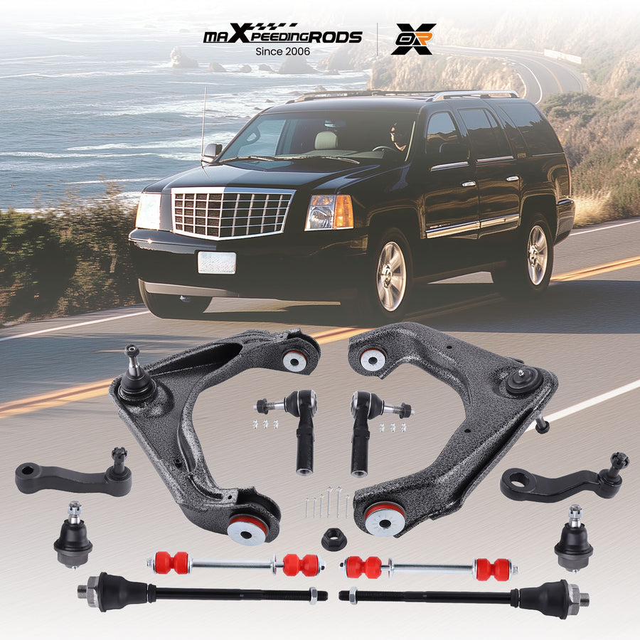 12x Front Control Arm Kit w/PU bushing For 2001-2010 compatible for Chevrolet Silverado 2500 HD