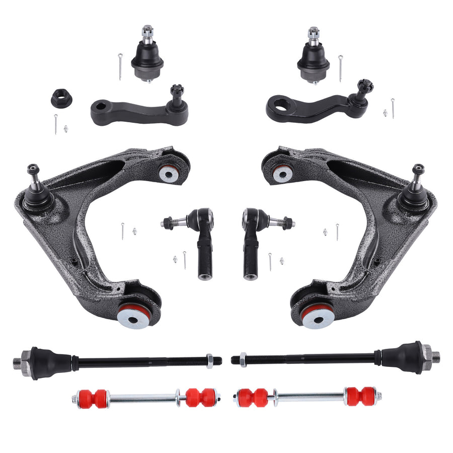 12x Front Control Arm Kit w/PU bushing For 2001-2010 compatible for Chevrolet Silverado 2500 HD