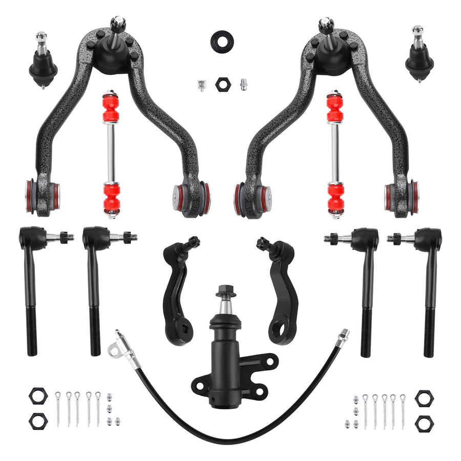 15x Front Upper Control Arms Ball Joint Sway Bar compatible for Chevy GMC K1500 compatible for Tahoe Yukon