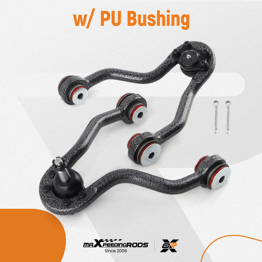 Front Upper Control Arms w Poly Bushing for 1988-1999 compatible for Chevrolet K1500 compatible for Suburban