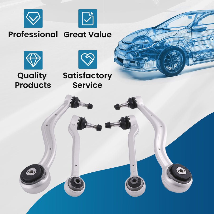 4 Piece Front Lower Control Arms w/ Ball Joint for 2013 2014-2018 compatible for Cadillac ATS