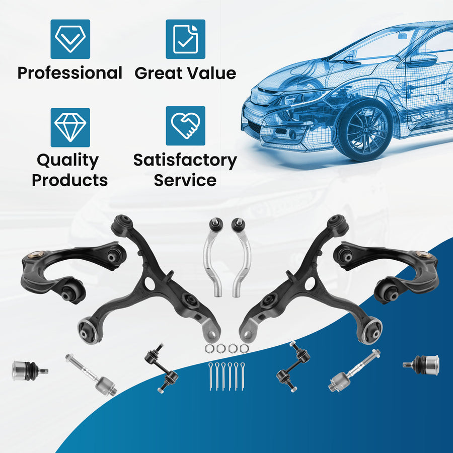 Suspension Front Upper Lower Control Arms Left Right For 2008-2012 compatible for Honda Accord