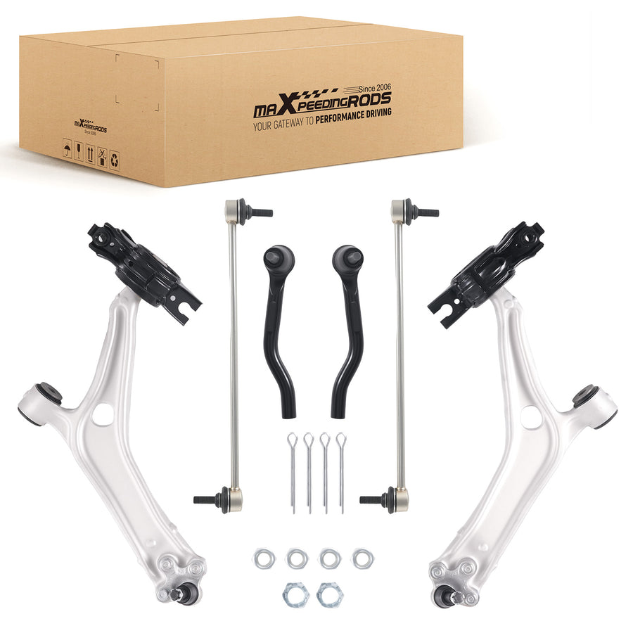 6x Front Lower Control Arms With Ball Joint Tie Rod for 2018 - 2022 compatible for Honda Accord
