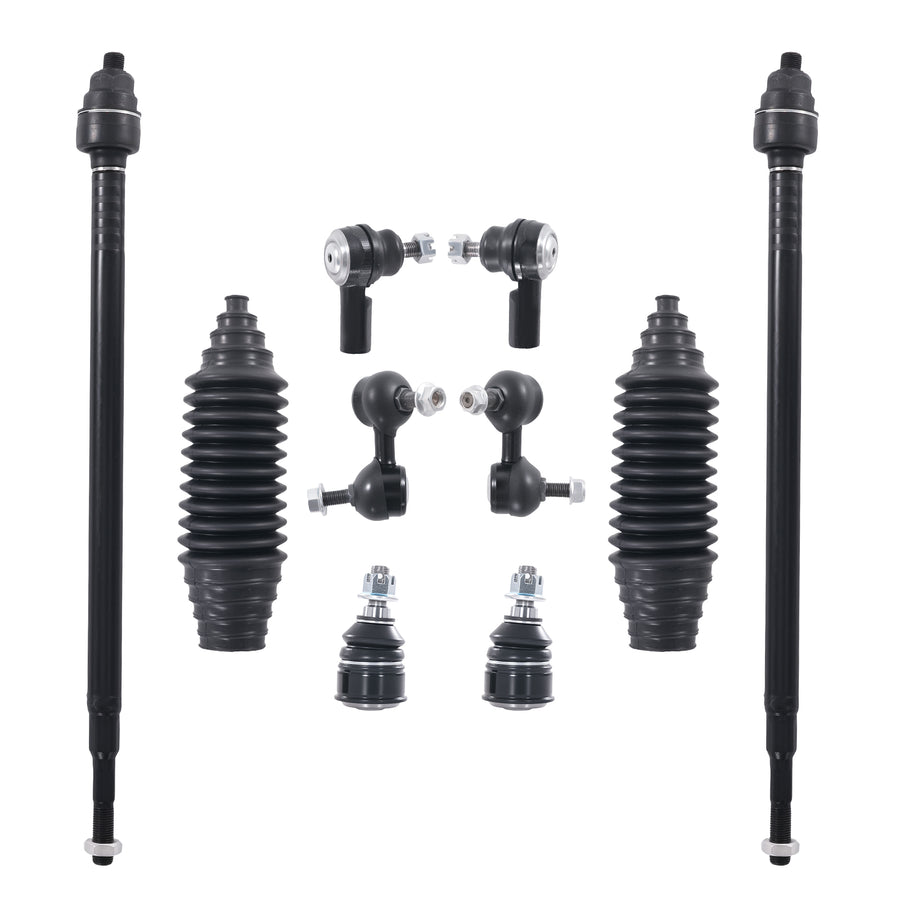 12pc Front Lower Control Arms Tie rods Sway Bars for 2001 - 2005 compatible for Acura EL Civic