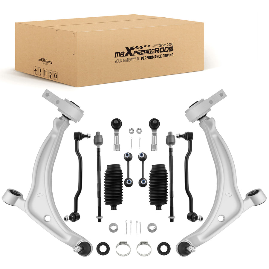 12x Front Lower Control Arms Tie Rod Ends Kit For 2002-2004 compatible for Nissan Altima SE SL