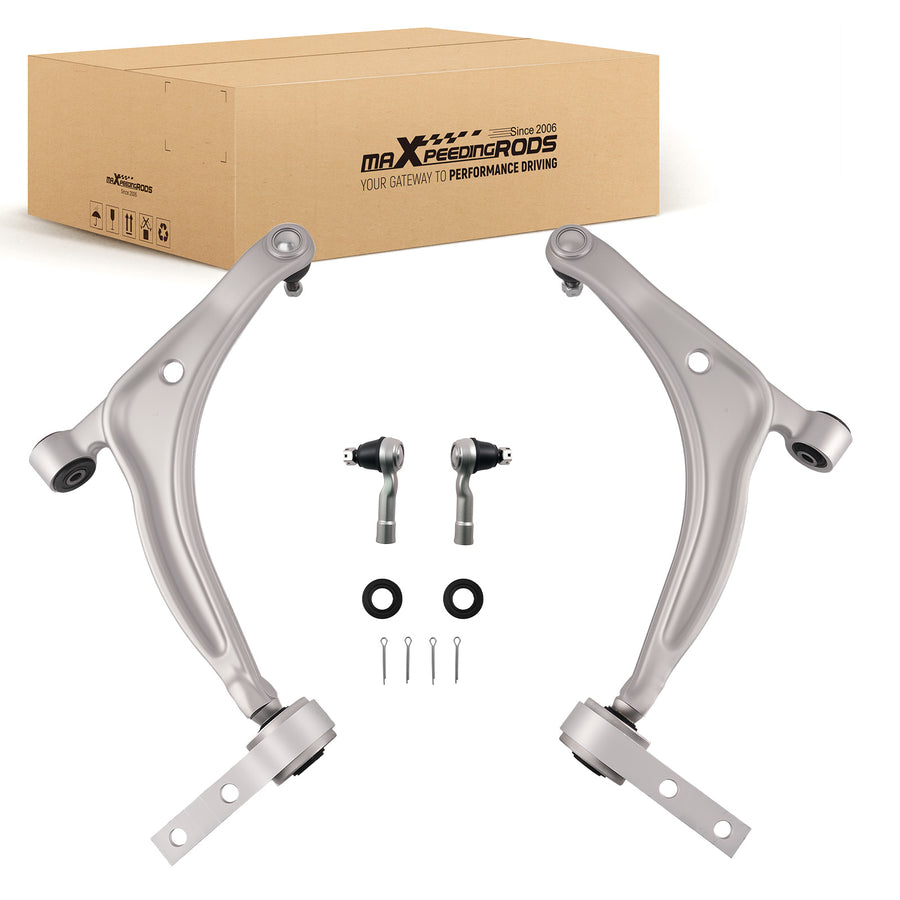 4x Front Lower Control Arms Tie Rods For 02-06 compatible for Nissan Altima K620166 K620167