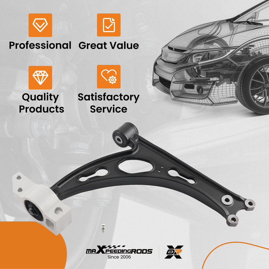 Driver Front LowerControl Arm compatible for Audi A3 compatible for VW Jetta compatible for Golf GTI 2003-2013