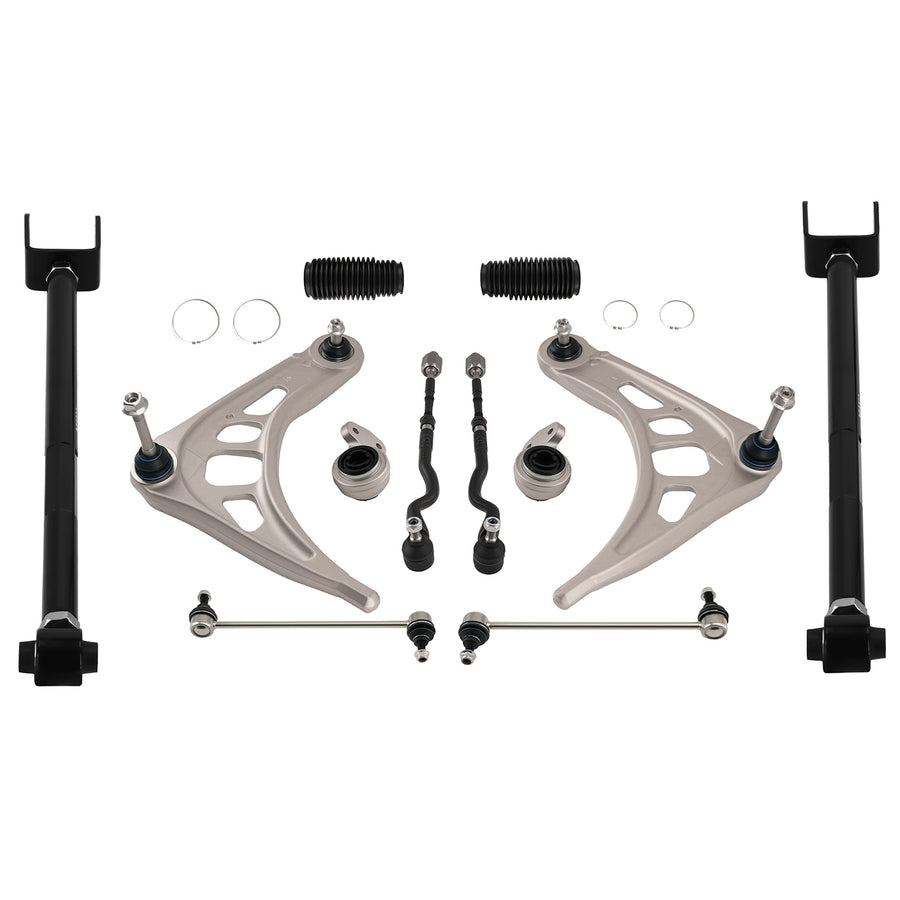 Front Rear Control Arm Assembly compatible for BMW 3-Series E46 Z4 w/ Ball Joints Tie Rod