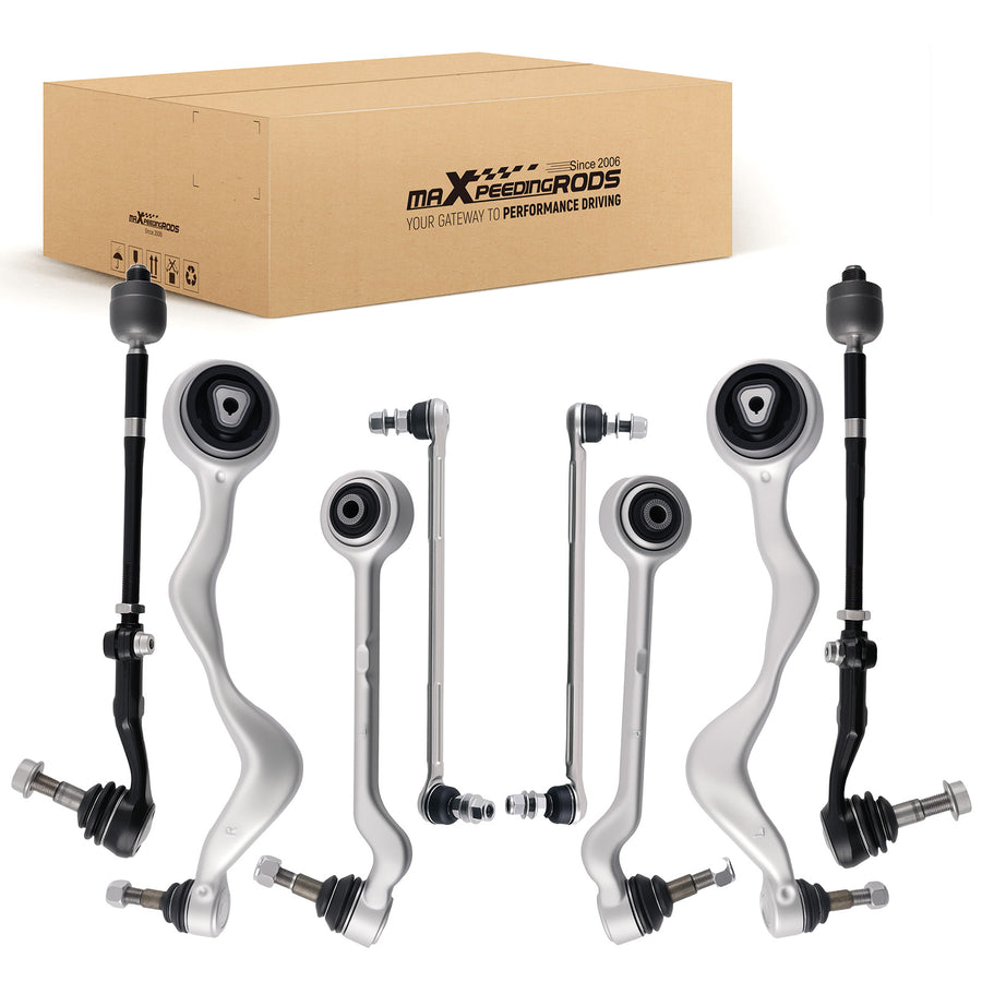 8pcs Front Control Arm Bar Link Tie Rod End Kit compatible for BMW E90 328i 335i E82 128i
