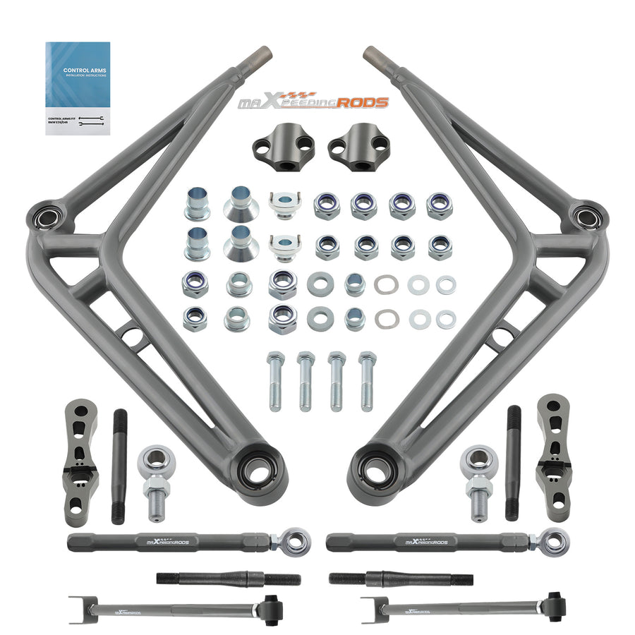 Wide Angle Steering Kit Drift Drifting Lower Control Arms compatible for BMW E46 1999-2005