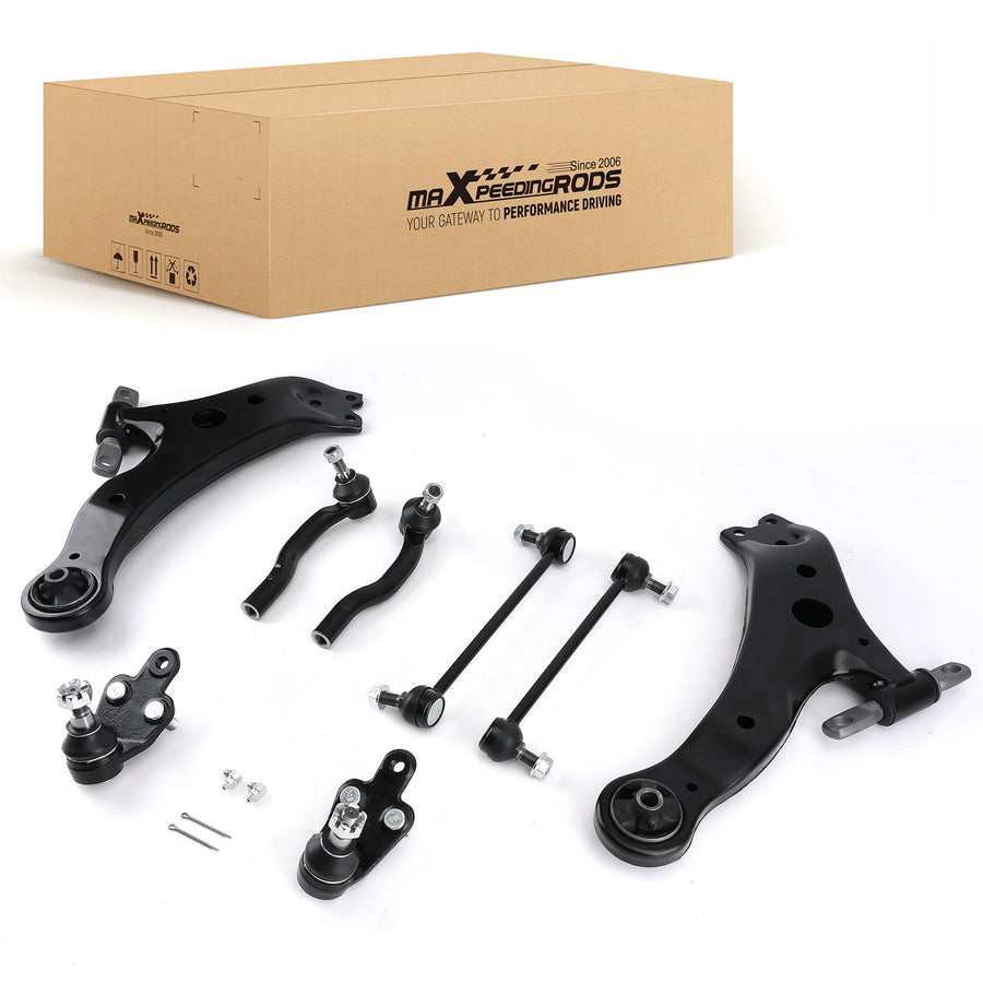Front Lower Control Arms + Tie Rods Sway Bar Links For 2013-2018 compatible for Toyota Avalon