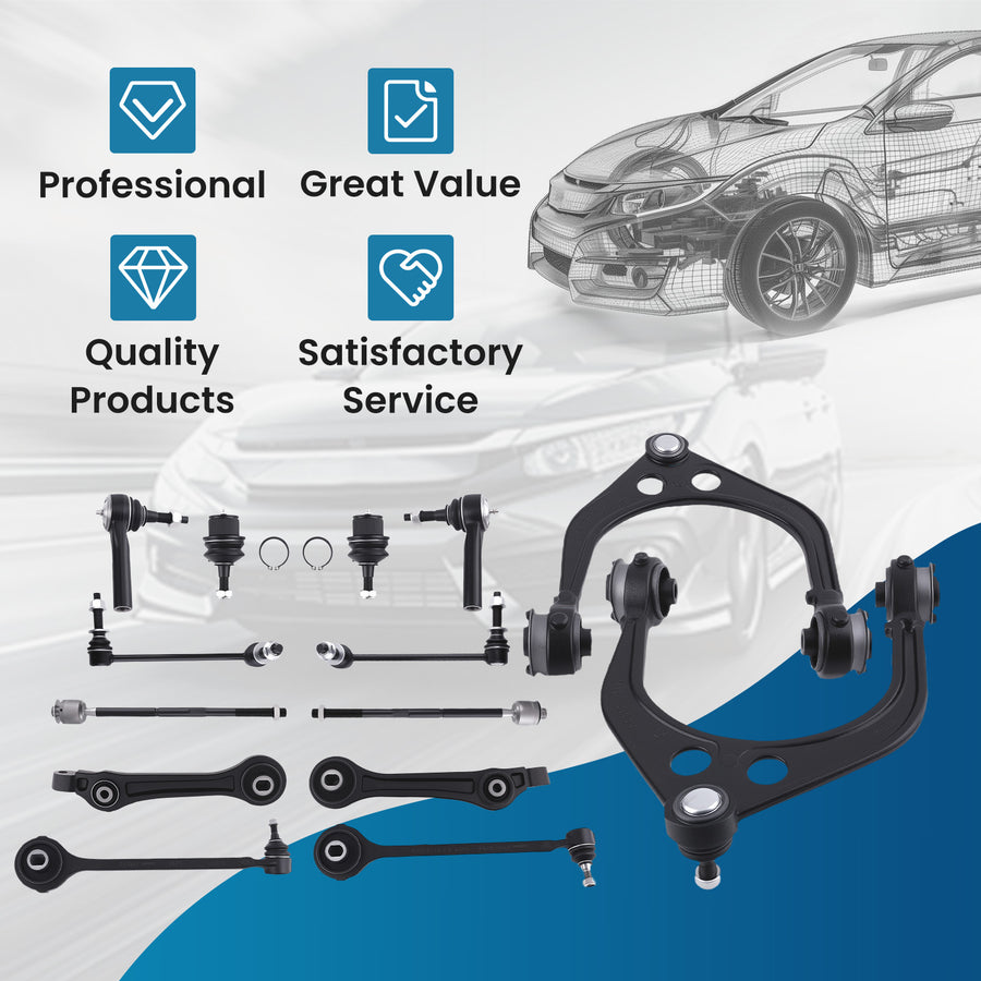 RWD Front Control Arms Tie Rods Suspension Kit for 2005-2010 300 Charger Magnum