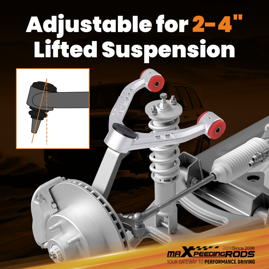2-4 Lift Upper Control Arms Aluminium compatible for Chevy Silverado Sierra 1500 2007-2018