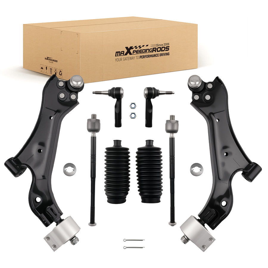 Front Lower Control Arms Tie Rods Kit compatible for Chevy Equinox 2010-2017 Terrain 2.4L