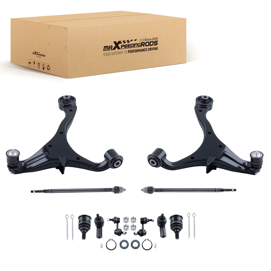 10pc Suspension Ball Joints Tie Rods Control Arms Kit Compatible For Honda Civic 2001-2005