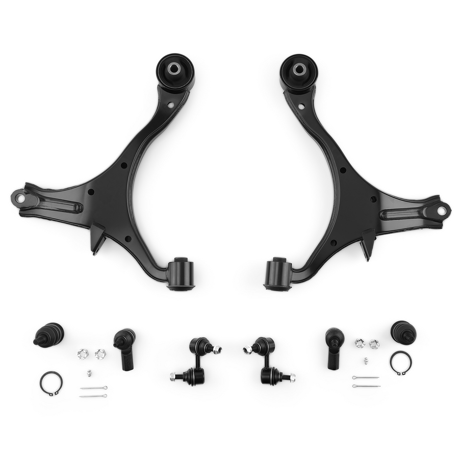 8x Front Lower Control Arms Sway Bar Tie Rods Kit for 2001 2002-2005 compatible for Honda Civic