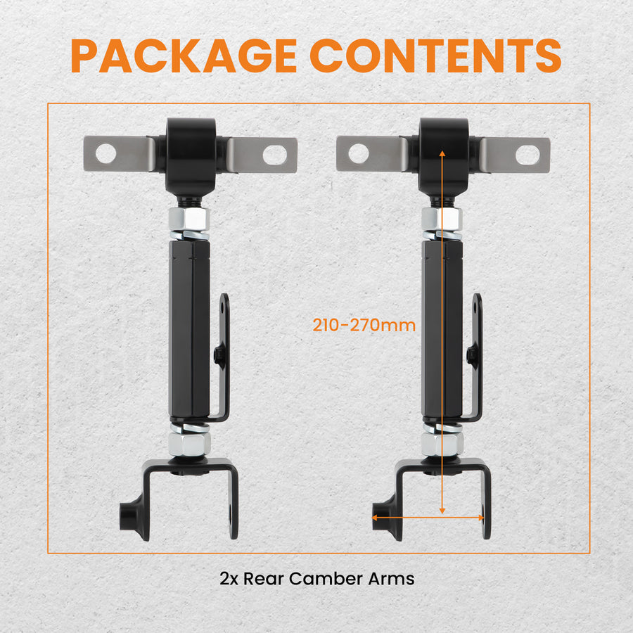 Pair Adjustable Rear Camber Control Arms compatible for Honda Civic 01-05 compatible for Acura RSX 02-06